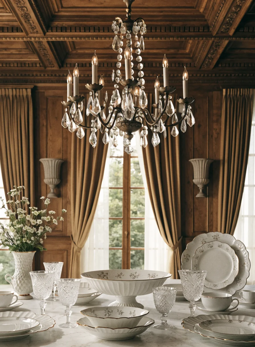 Sala da pranzo con servizio porcellana Andrea Fontebasso